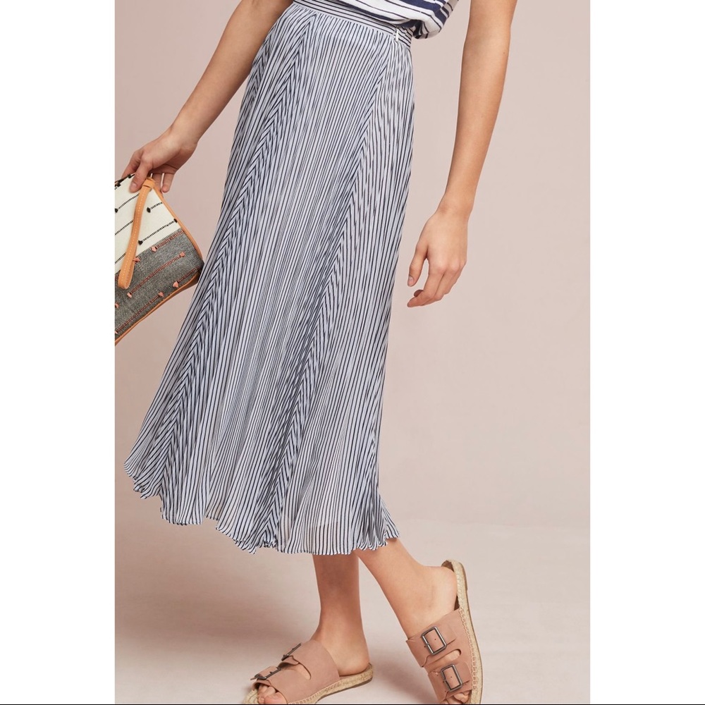 Anthropologie Maeve Barnett Striped Skirt